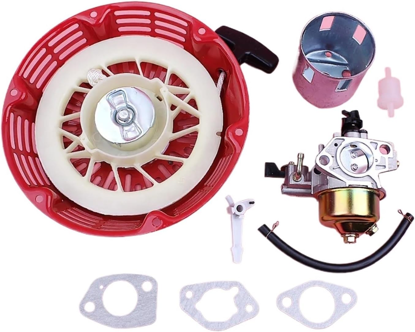 Carburetor Recoil Pull Starter Fit for GX390 13HP GX 390 Lawn Mower Engine Motor Gasket Fuel Line