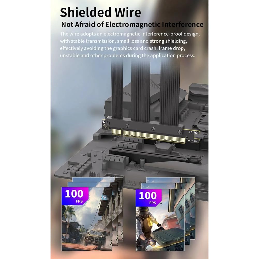 PCI-E 5.0 X16 Riser kabel przedłużający do karty graficznej montaż 90° przedłużacz GPU czarny