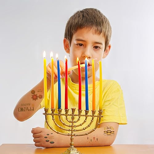 Miniatura 3 de Oringaga 390 tatuajes temporales para fiestas de Happy Diwali para niños, suministros de fiesta hindú de Diwali, suministros de fiesta, bolsas de