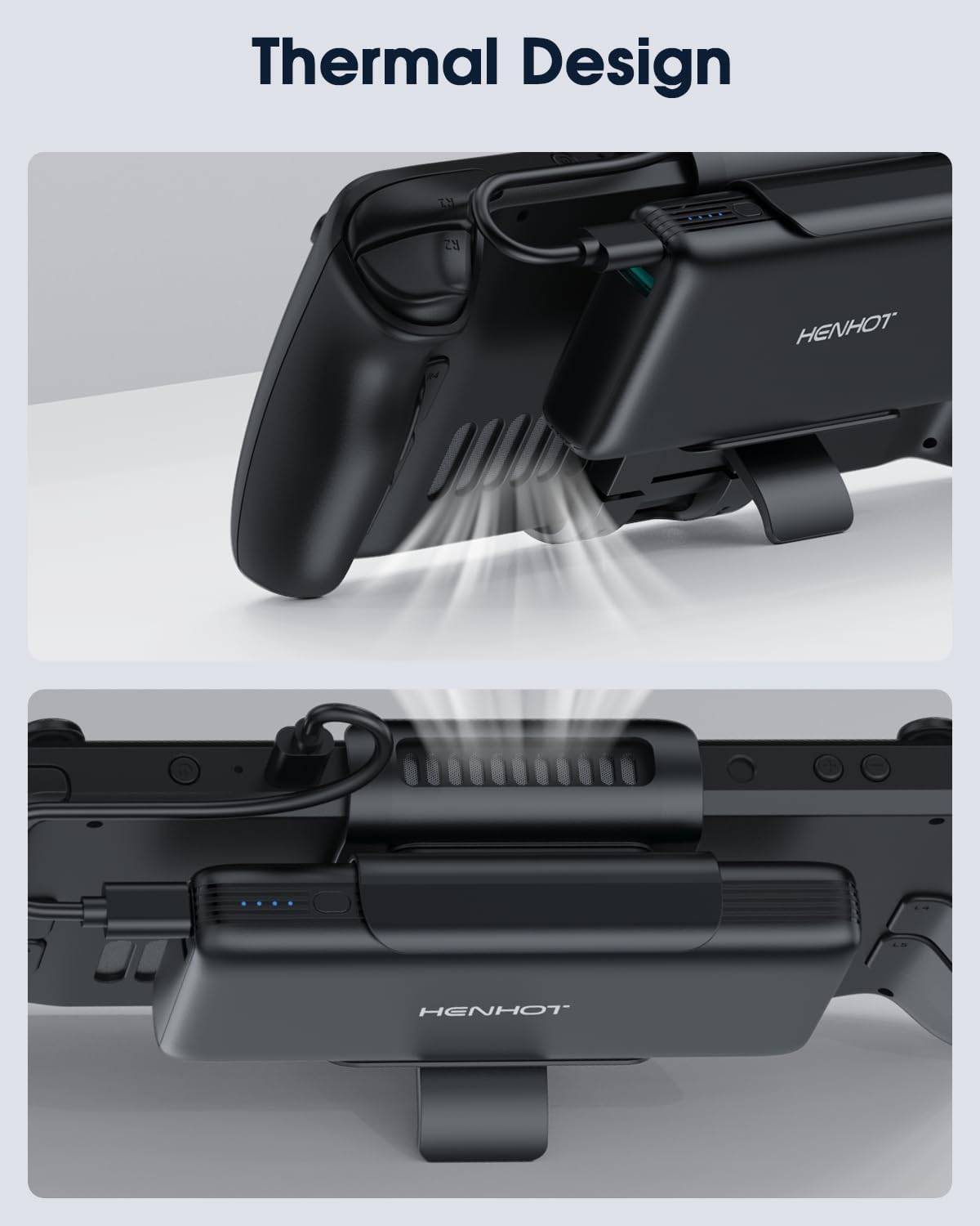 2-in-1 Steam Deck Power Bank for Steam Deck/Steam Deck OLED, 65W 20000mAh External Battery Pack, Steam Deck Accessories with Stand Dual USB C Cables, for MacBook, Dell, Lenovo, Asus