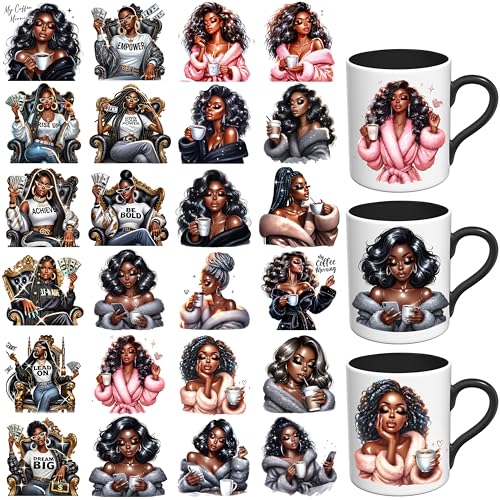 Elewins 24PCS Coffee Girl UV DTF Stickers