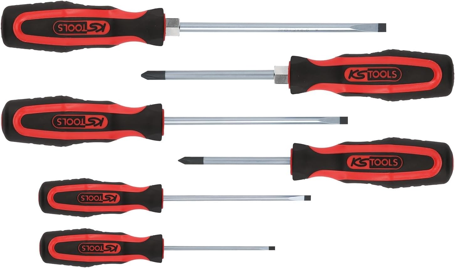 KS TOOLS ERGOTORQUEplus Screwdriver Set, Slot+PH, 6 pcs