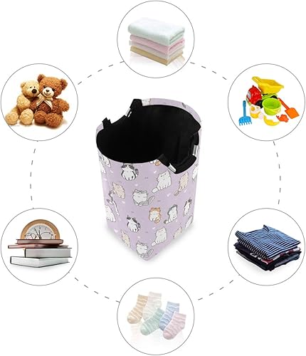 Miniatura 4 de Qilmy Cesta de lavandería plegable para gatos, color morado, grande, con asa, para dormitorio, baño, habitación de los niños