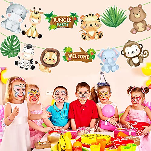 Jungle Safari Animal Party Decorations Welcome Jungle Party Door Signs Safari Theme Cutouts Banners For Jungle Safari Birthday Party Wild One Party Baby Shower Supplies #TOP7