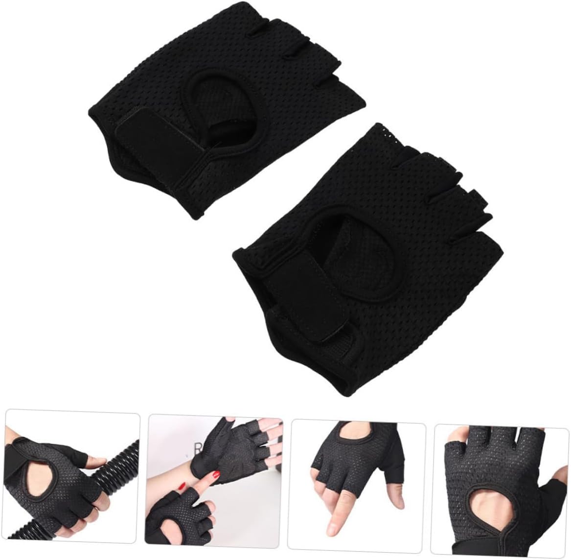 Yardwe 5pairs Breathable Workout Gloves for Men and Women Weight Lifting Gloves Half-Finger Design for Gym Cycling and Outdoor Activities