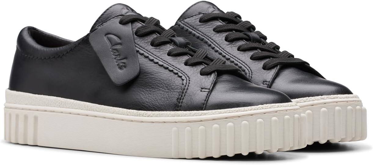 Clarks Dames Tri Flash Lace Sneakers Zwart Combi Leer