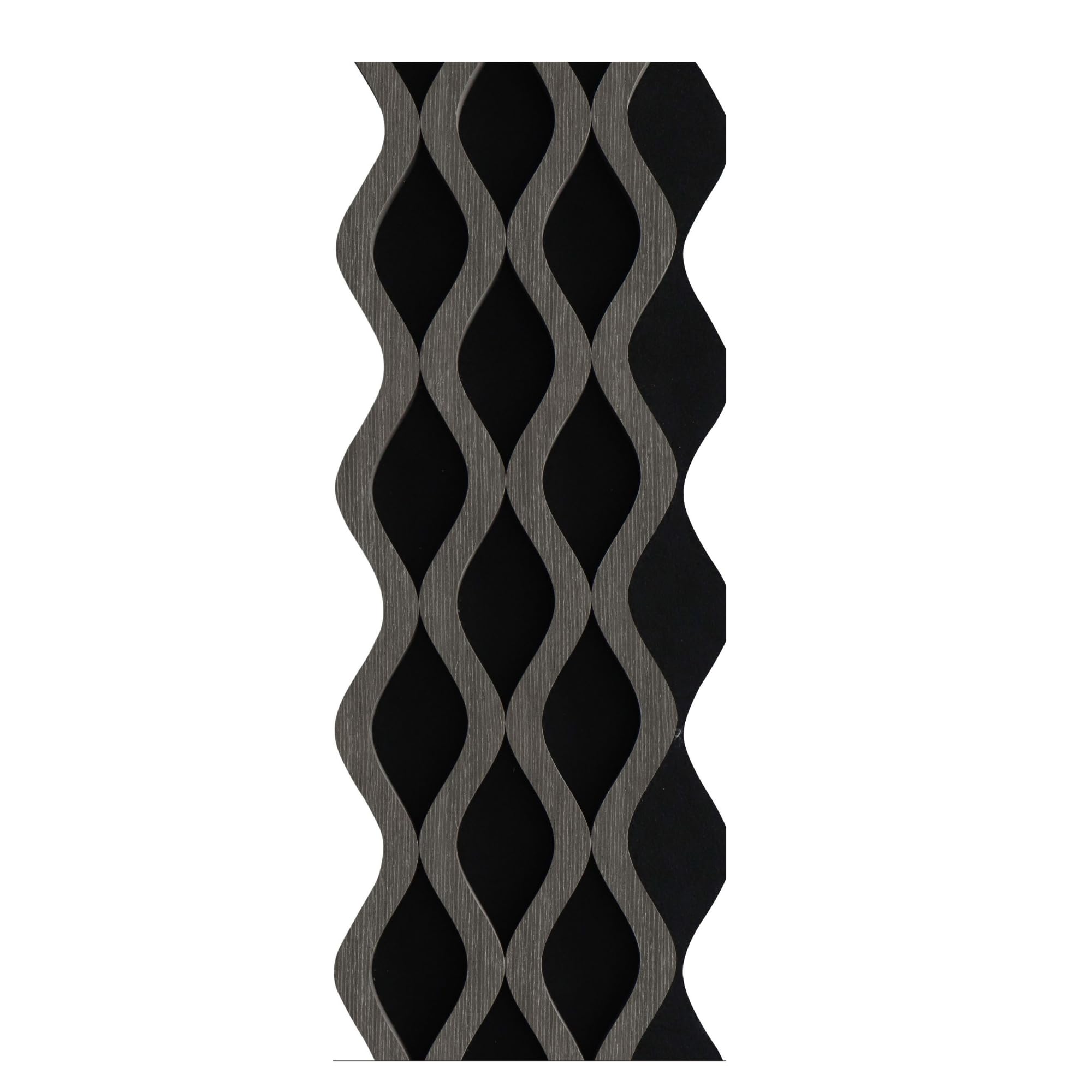 Juego de 6 paneles de pared de plástico con efecto de láminas, revestimiento de pared, techo, interior y exterior, 20 x 240 cm, encastre lateral, recortables, rígidos, decorativos, negro, PVC, doble