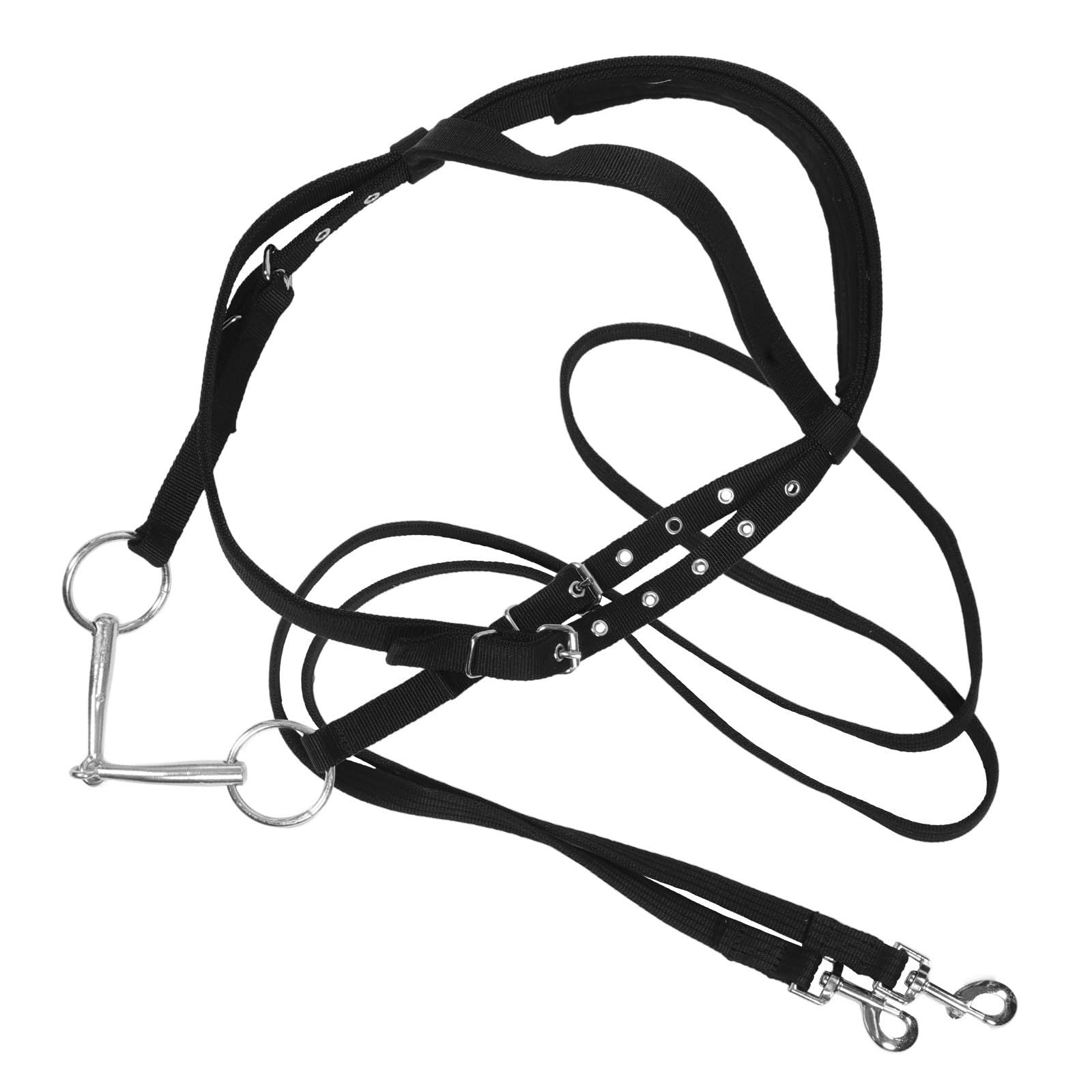 Negro Cabestro para Pequeño de Cuerda de Nailon Caballo Joven | Diseño sin Bocado, Control Excelente y Ajuste Cómodo, para Equitación y Práctica Jinete