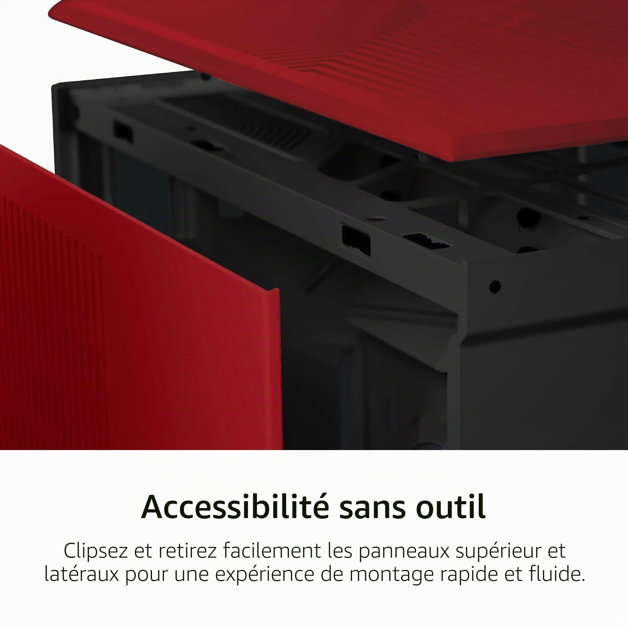Hyte Y70 Boîtier de Jeu ATX Moderne et esthétique à Double Chambre en Verre trempé pour Tour Moyenne avec câble élévateur PCIE 4.0 Inclus, Rouge (CS-HYTE-Y70-BR)