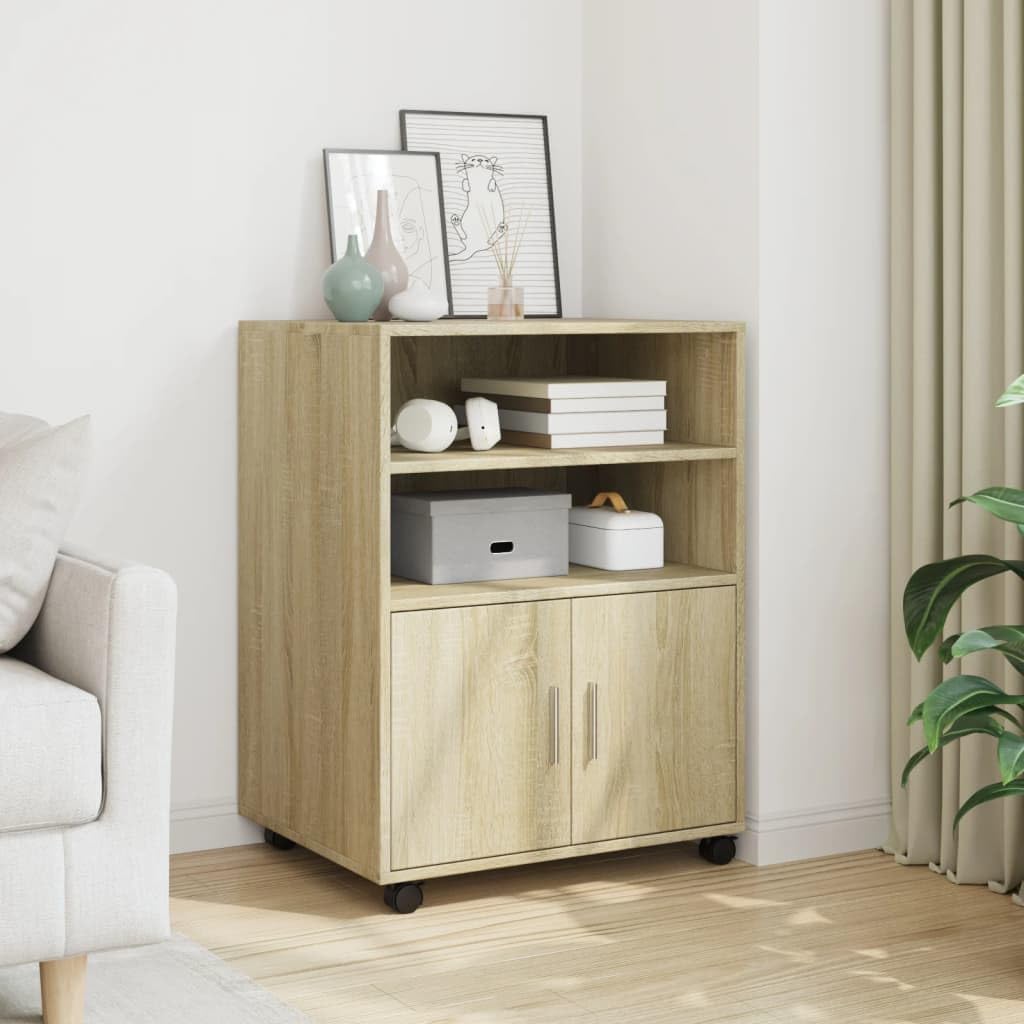 Armario enrollable compacto de roble organizador para teletrabajo