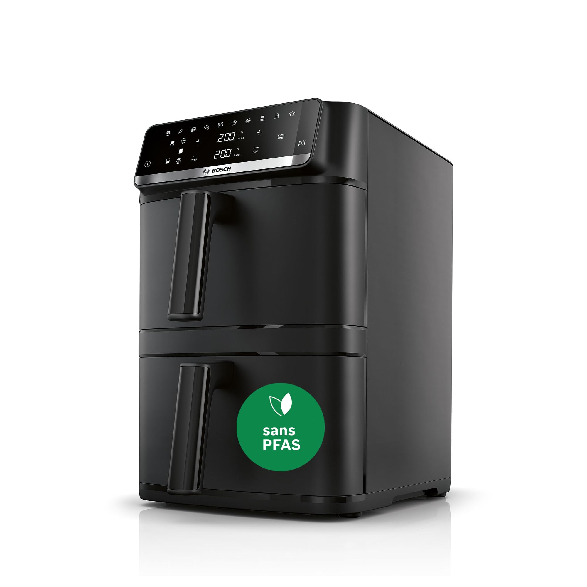 Bosch MAFD661B0 Série 6 - Air Fryer XXL | 2 bacs de 6 L, Fonction SYNC, 6 programmes, Revêtement non toxique, Intérieur métal