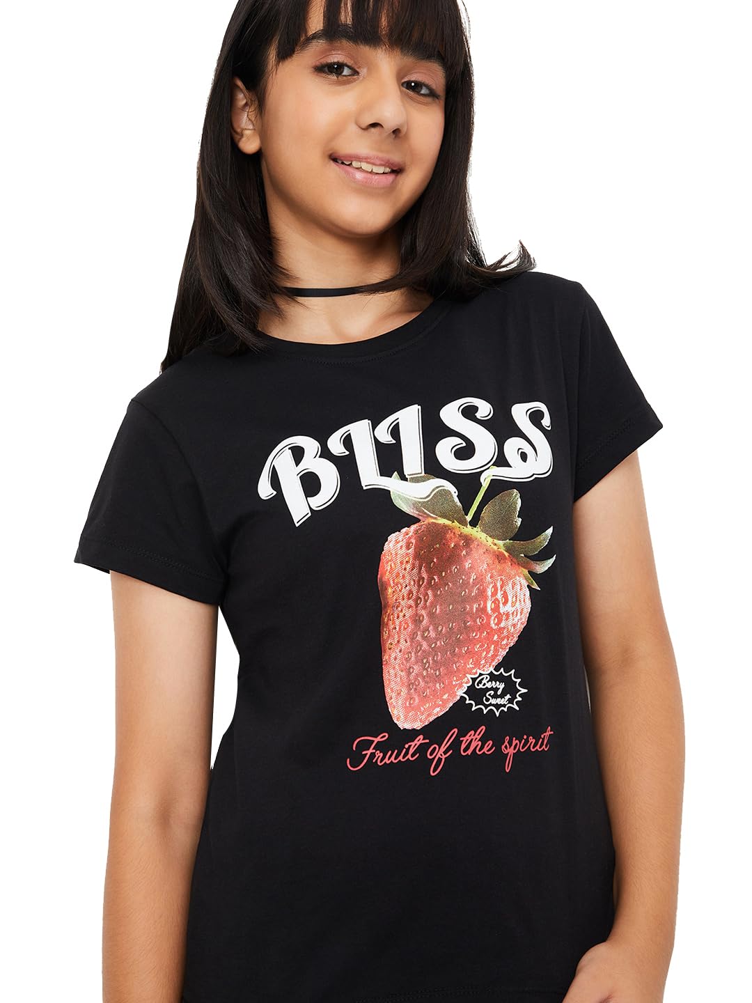 Max Girls Cotton Letter Print Regular Fit T-Shirt