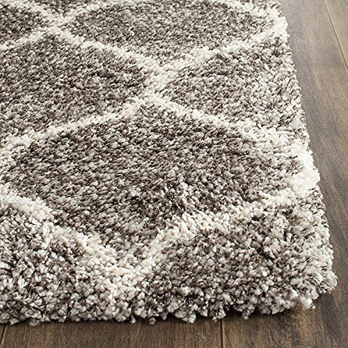 Image of Modern Plush Area Rectangular Rug For Bedroom Living Room Home Decor (5X8 Feet, Grey|Ivory)