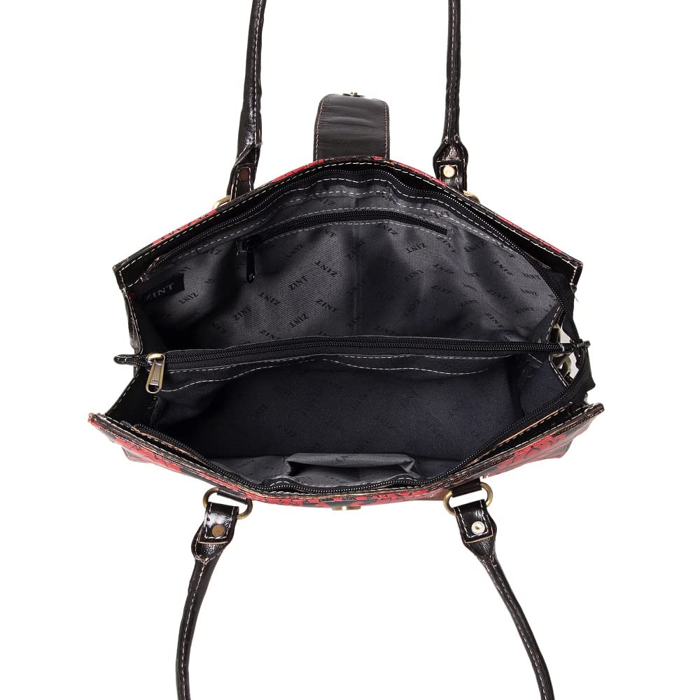 ZINT Shantiniketan Genuine Leather Hand-painted Women's Shoulder Bag - Image 4 thumbnail