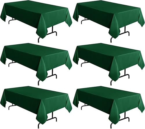Miniatura 54 de sancua - Manteles blancos rectangulares, paquete de 8 manteles para mesas de 6 pies - Fundas de mesa lavables de poliéster para bodas, fiestas de
