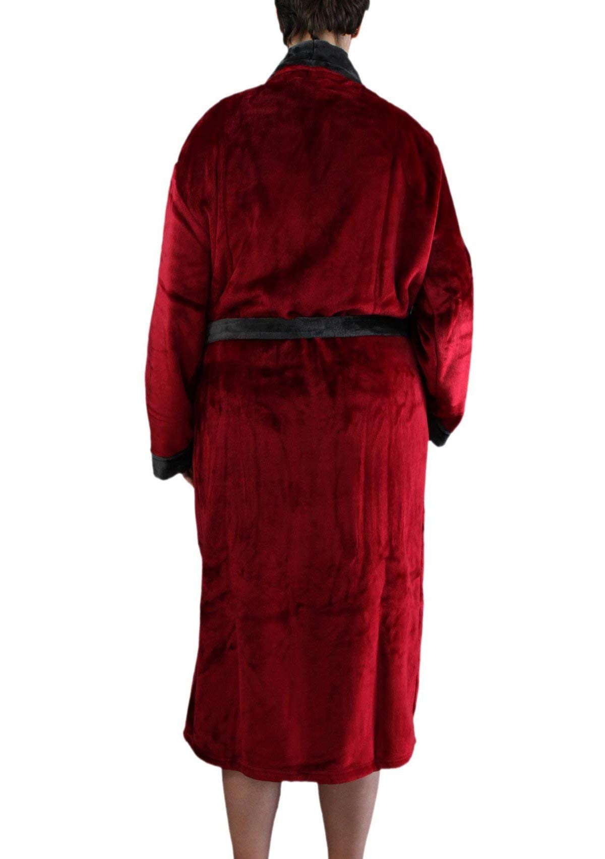 Gözze - Accappatoio Unisex con Con Collo a Scialle, Sensazione di Seta, 100% Microfibra, 330 g/m², Taglia, 100% Microfibra, L - Rosso