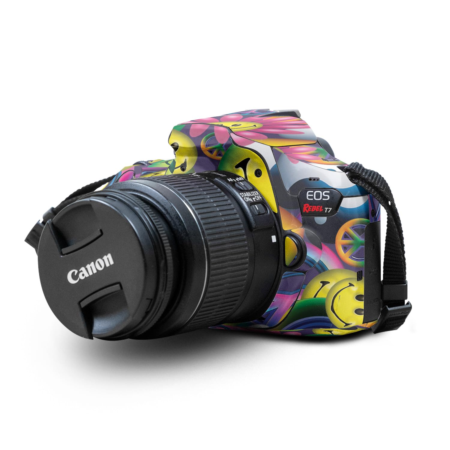 Skin Compatible with Canon EOS Rebel T7 Camera - Peace Smile - Premium 3M Vinyl Protective Wrap Decal Cover - Easy to Apply | Crafted in The USA by MightySkins