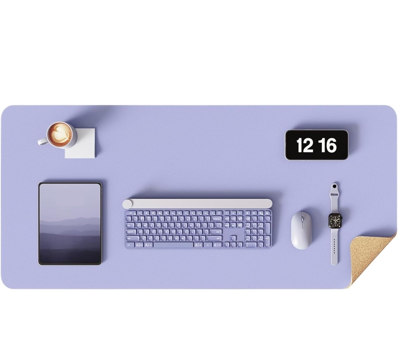Schreibtischunterlagen Doppelseitige Schreibtischunterlage, Schreibtischmatte aus Leder, Kork FüRs BüRo(Purple,80x40 cm)