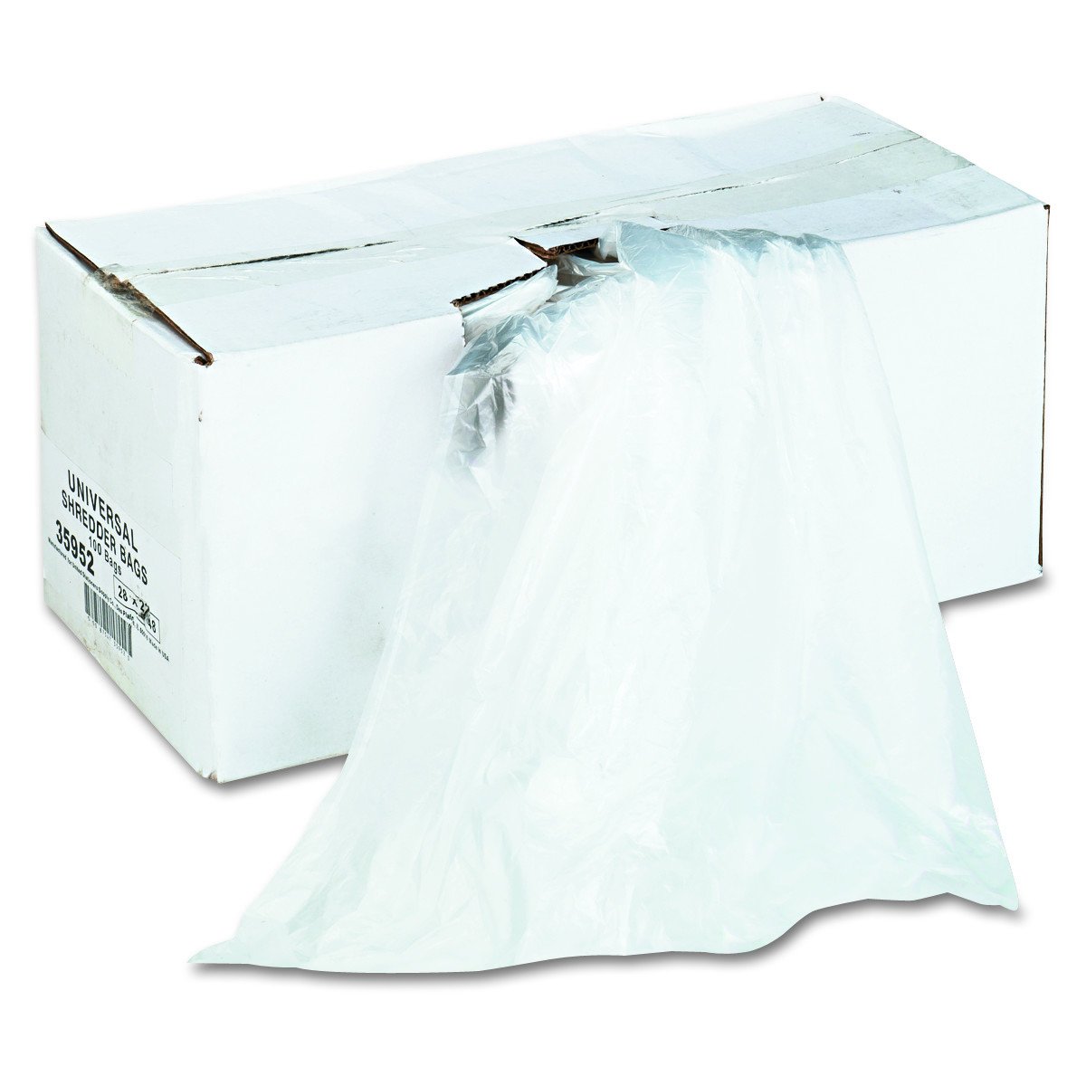 Universal UNV35952 56 Gallon High-Density Shredder Bags - Clear (100/Box)