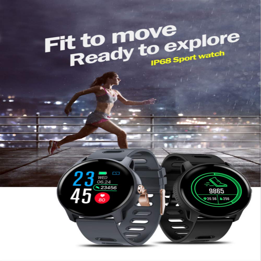 S08 Smartwatch, cardiofrequenzimetro, sonno, monitoraggio della pressione arteriosa Ip68, impermeabile, activity tracker una varietà di modalità di movimento e informazioni, braccialetto rosa