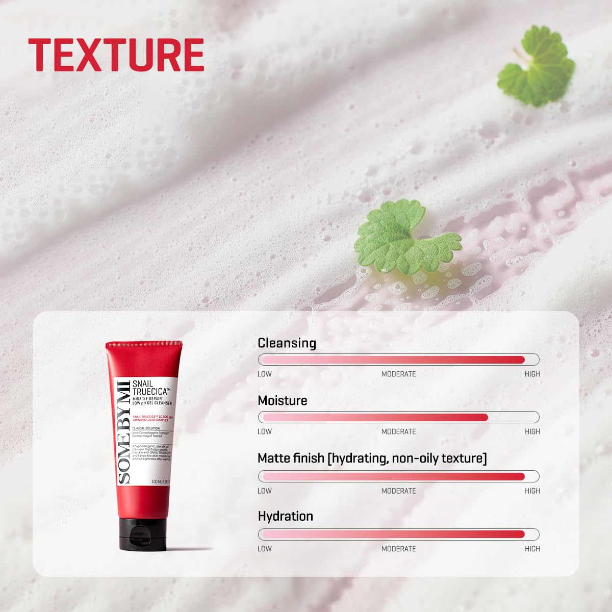 SOME BY MI Snail Truecica Miracle Repair Low pH Gel Cleanser 100ml (3.4oz) 4