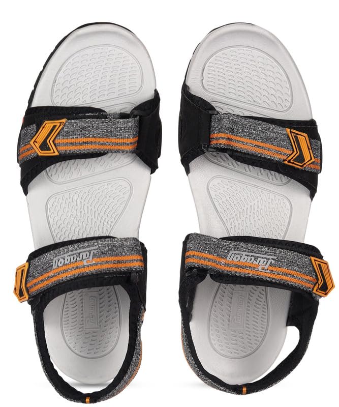 Image of PARAGON FBK1411G Stylish Velcro Sandals for Men | Durable, Comfortable & Lightweight Sandals with Cushioned Soles | Easily Washable | Ideal for Outdoor Use