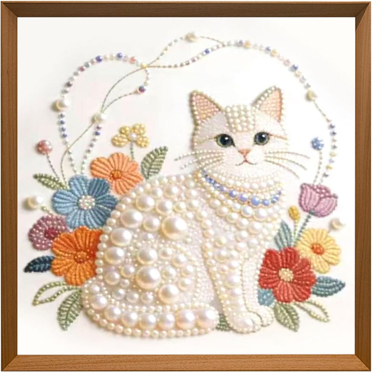 Pearl Painting,Animal Theme Rhinestones Crafting Toy - 7.87x7.87in Animal Theme Pearl Bead Art Kit | for Beginner Adult Kids Projects Party Birthday Home Wall