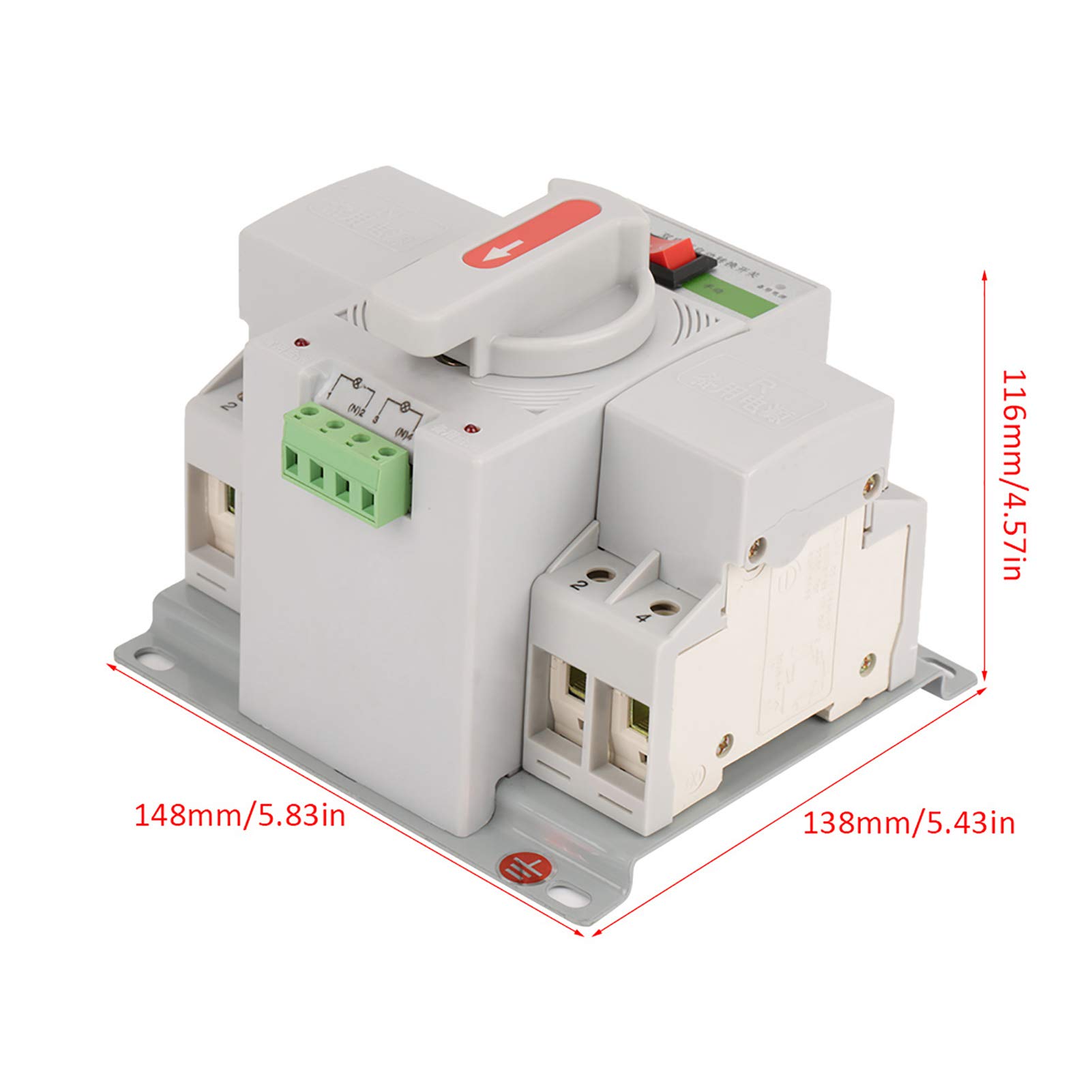 Automatic Transfer Switch,1pc 220V 63A 2P Mini Dual Power Automatic