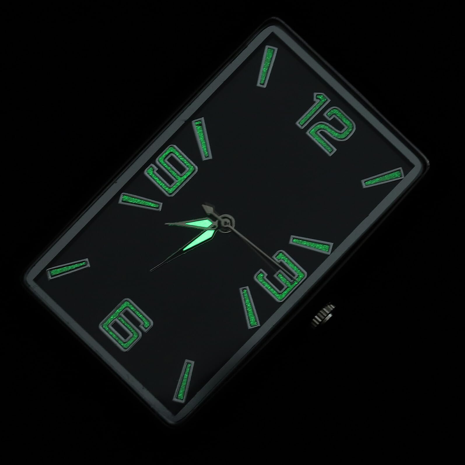 Reloj Analógico para Coche Cuadrado Adhesivo, Negro, Aleación