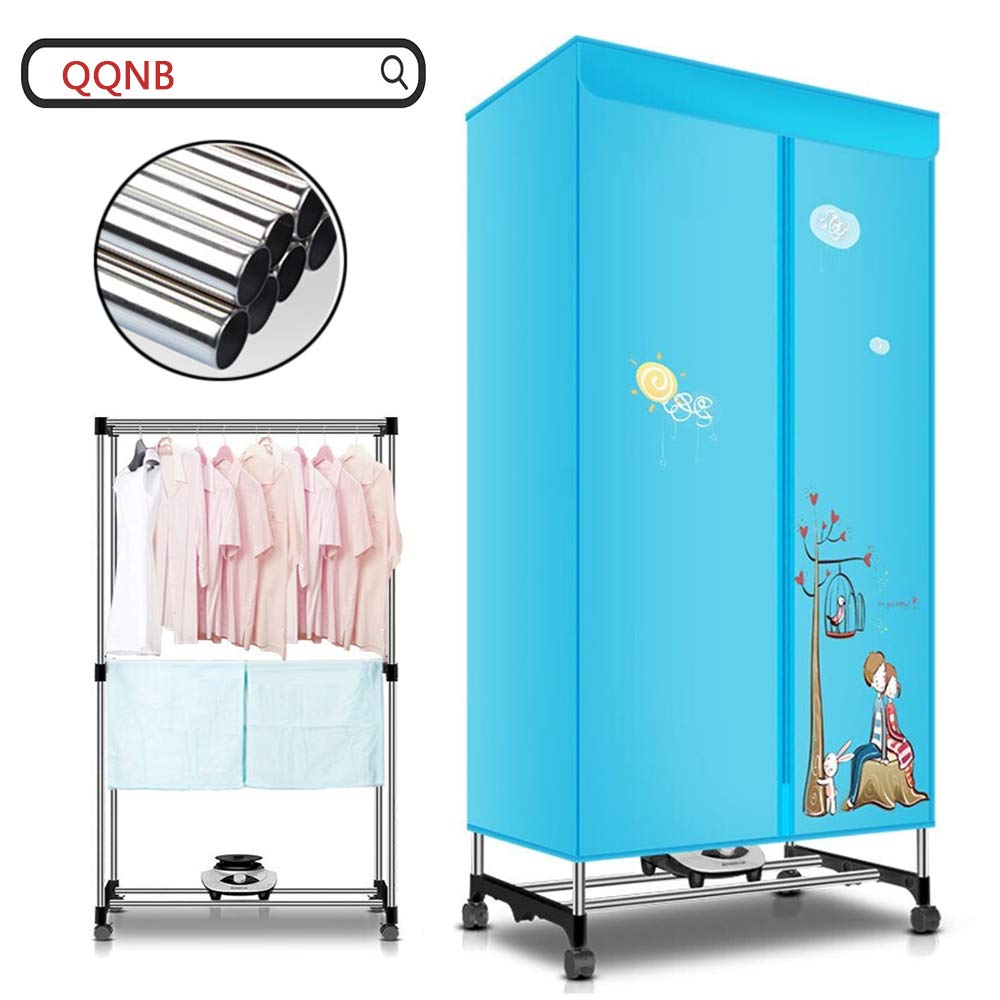 QQNB Portable Clothes Dryer,Power:1200W,Drying Rack,with a 180min Spin Button,10kg,Silent,Safety,Easy to Install