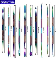 Vista 2 de 10Pack Large Size Stainless Steel Wax Carvers Tool Set Spatula Double Ended Rainbow Kit for production wax figures clay sculptures and pottery