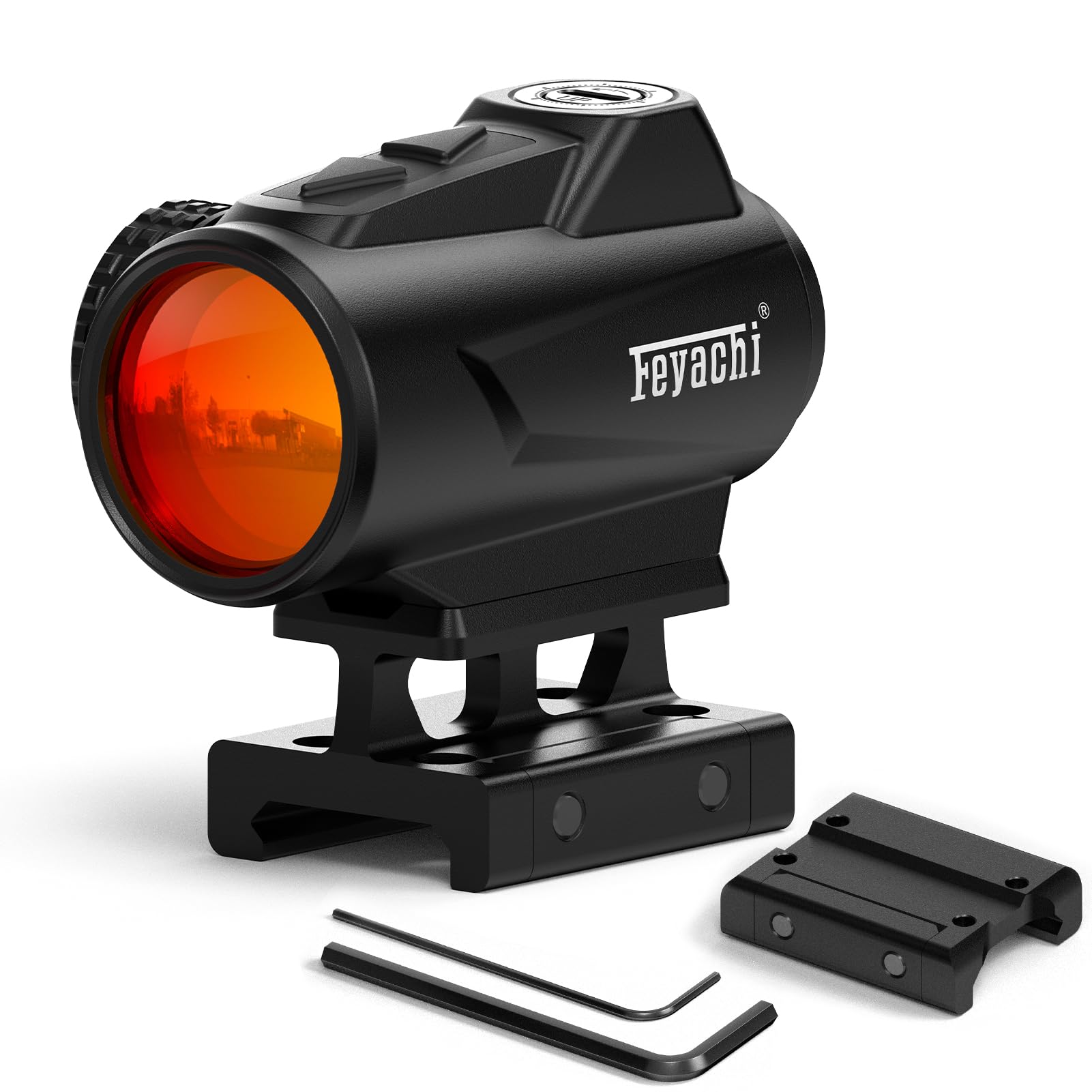 Feyachi Red Dot Sight, 2 MOA AR Optics, 25mm Wide View, 11 Brightness Levels, Motion Wake, 50K Hours Battery, IPX7 Waterproof for 21mm Picatinny/Weaver Rail