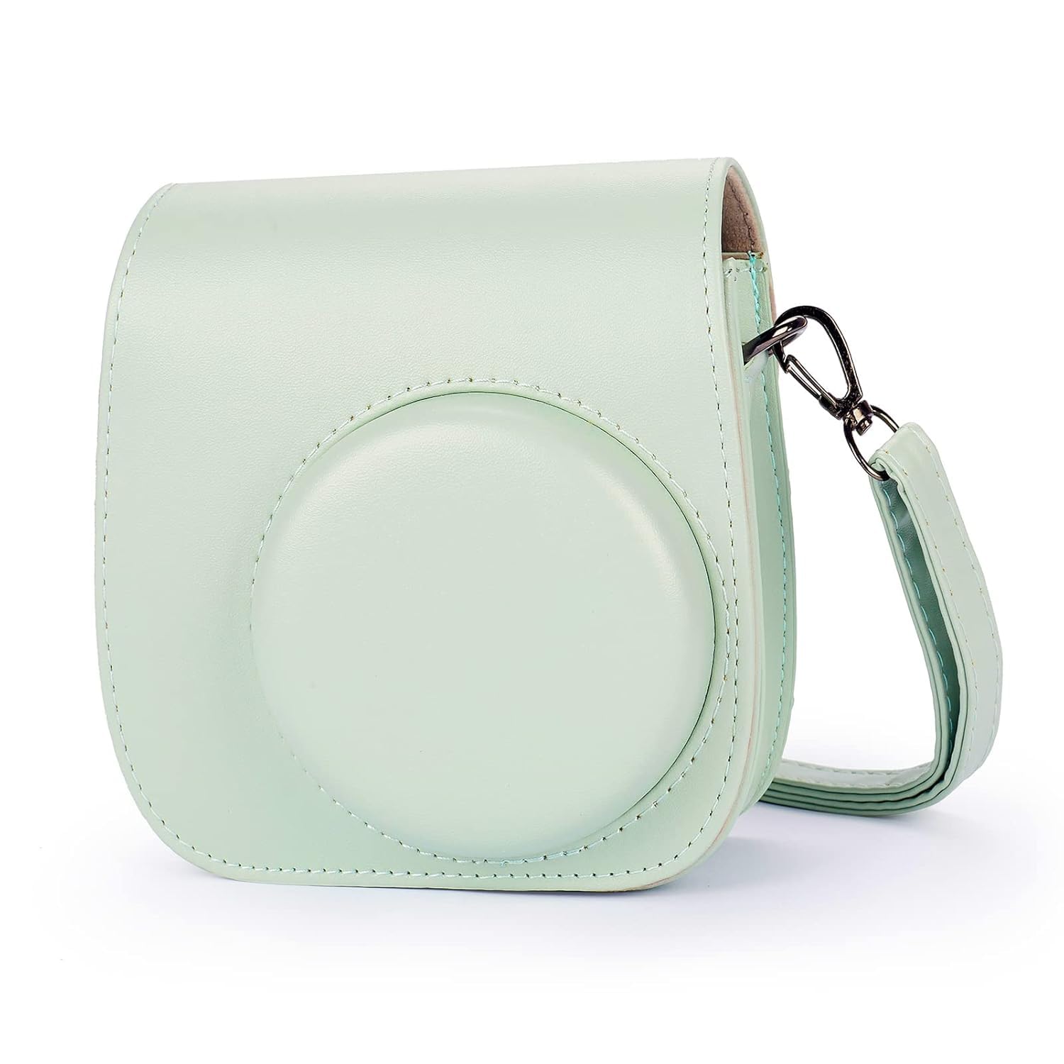 TEKTONIC Cloud Green Instant Camera Case for Fujifilm Instax Mini 11 & Mini 12 | PU Leather Protective Bag with Back Pocket & Adjustable Shoulder Strap-picture-13