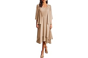 Elegant Mother of the Bride Dress with Matching Sequin Jacket