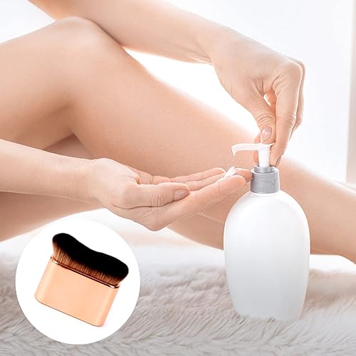 Miniatura 15 de Yoseng Cepillo autobronceador – Cepillo Kabuki de oro rosa para cuerpo, cara y manos, vegano, aplicación sin rayas, multiusos para autobronceador