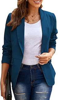 Sponsored Ad - Women's Casual Blazer Jackets Open Front Blazers Long Sleeve Business Lapel Button Work Office Blazer