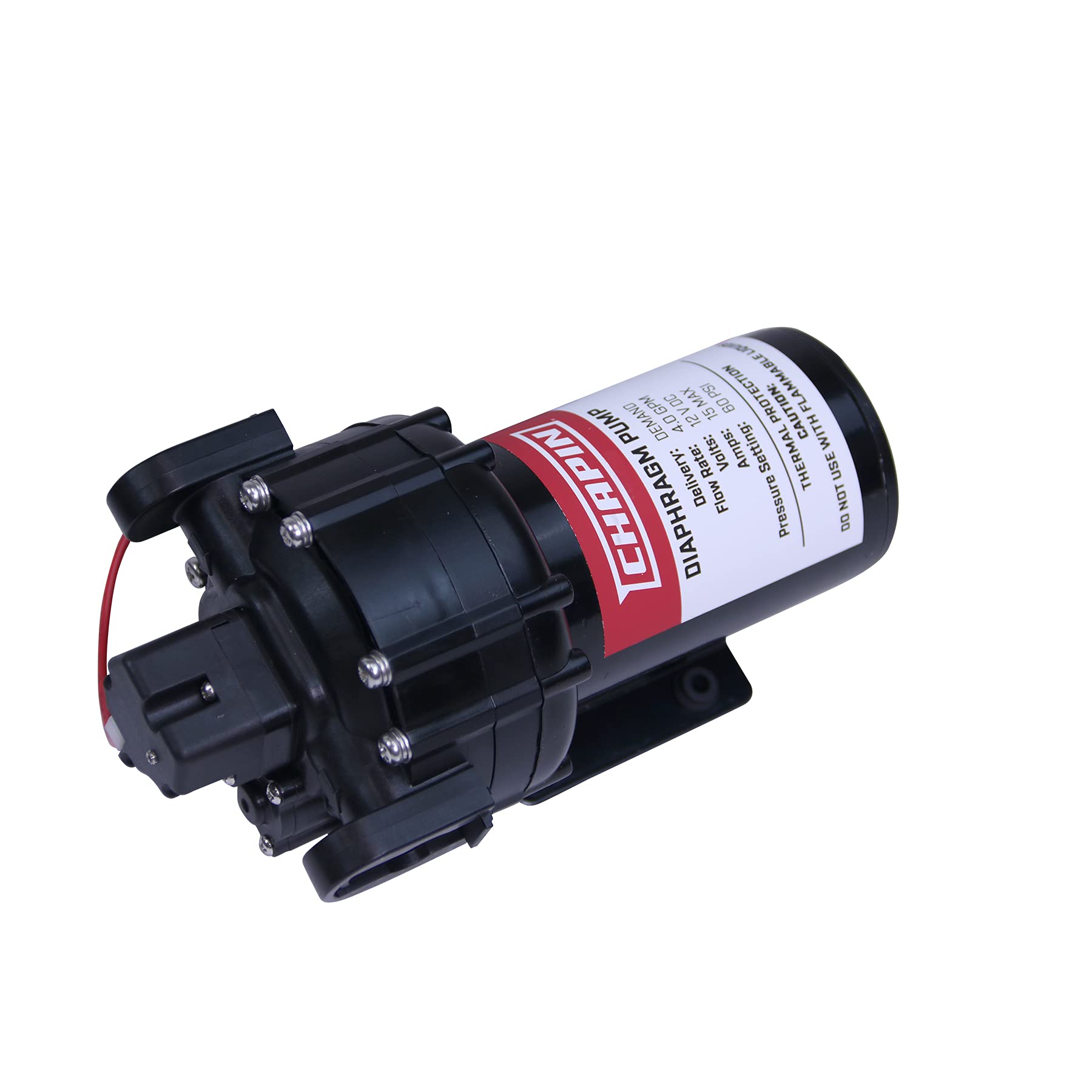 Chapin 6-9215 12V/4.0 GPM 60 PSI Self-Priming Diaphragm Water Pump for ATVs, Marine, Boating, Water Supply, Camping, RV Recreation &amp; Boom Spray Systems