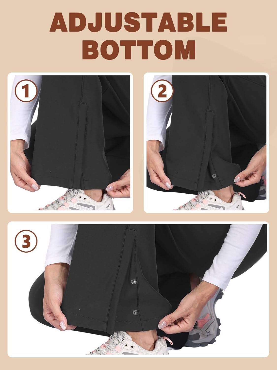 Womens Snow Ski Pants Waterproof Fleece Lined Insulated Softshell Warm Pants - Image 3