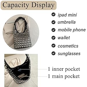 Women's Studded Y2k Hobo Bag 90s Punk Crescent Shoulder