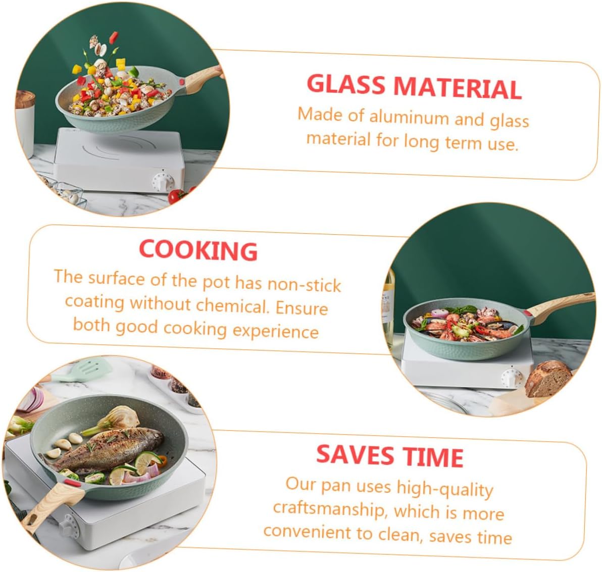 Mikinona Household Nonstick Pancake Pan Omelette Skillet for Cooking Breakfast Food and Bbq with Coating for Induction and Gas Stoves