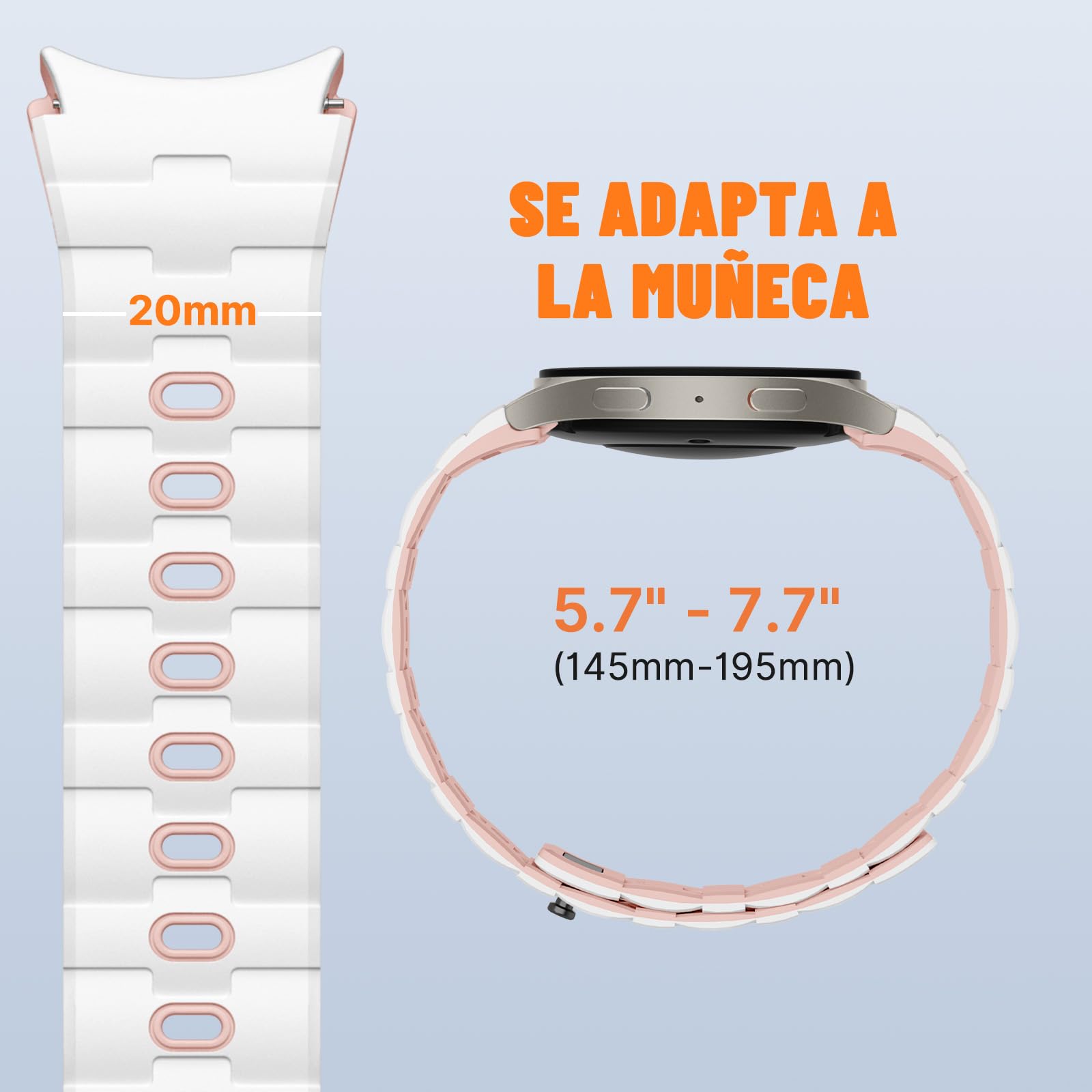 Bandletic 20mm Correa Compatible con Samsung Galaxy Watch 7/6/4/5 40mm 44mm