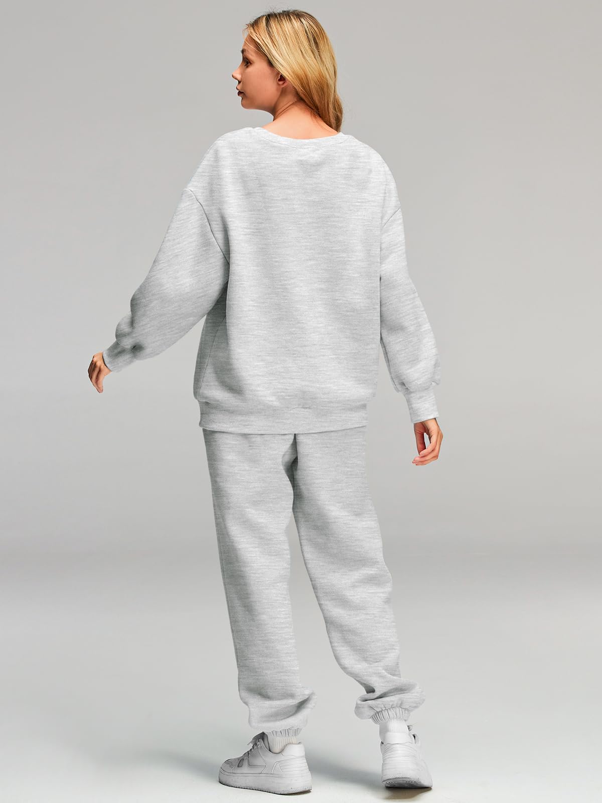 AUTOMET Sweatsuits for Women Set 2 Piece Outfits Oversized Sweatshirt Fall Outfits 2025 Lounge Sets Pullover Casual Trendy Y2k Clothing Sweatpants with Pockets Grey L