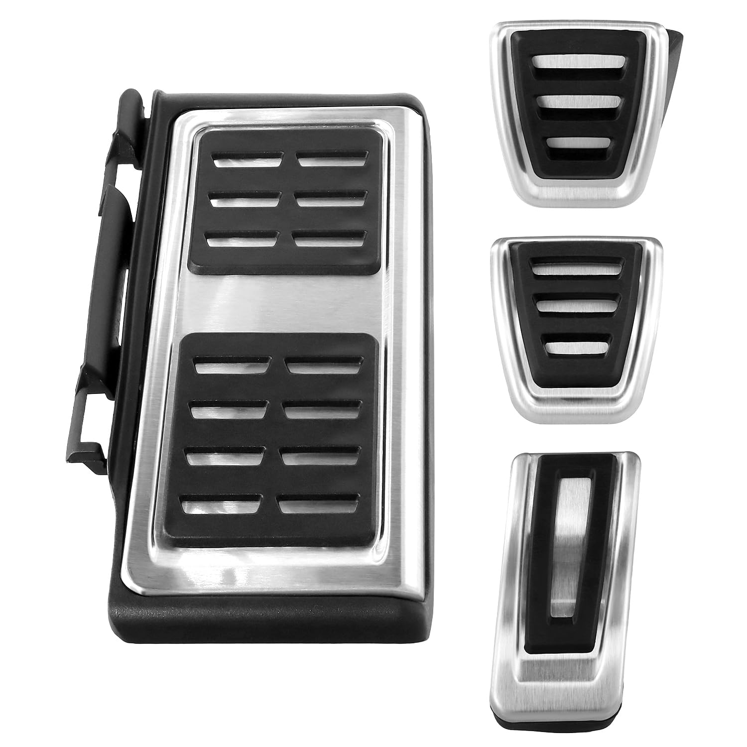 QWORK® 4 szt. Osłony pedału hamulca ze stali nierdzewnej, nakładki na przyspieszenia, kompatybilne z wersją Golfa 7, VW, Passat B8