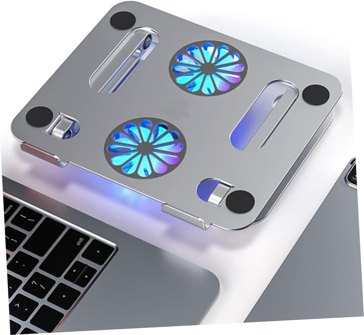 Base di Raffreddamento in Alluminio per Laptop con 2 Ventole Silenziose, Supporto Ventilato Ad Alta Efficienza per Notebook da 17,3 Pollici, Dissipatore Ultra Sottile per Laptop da Gioco E da