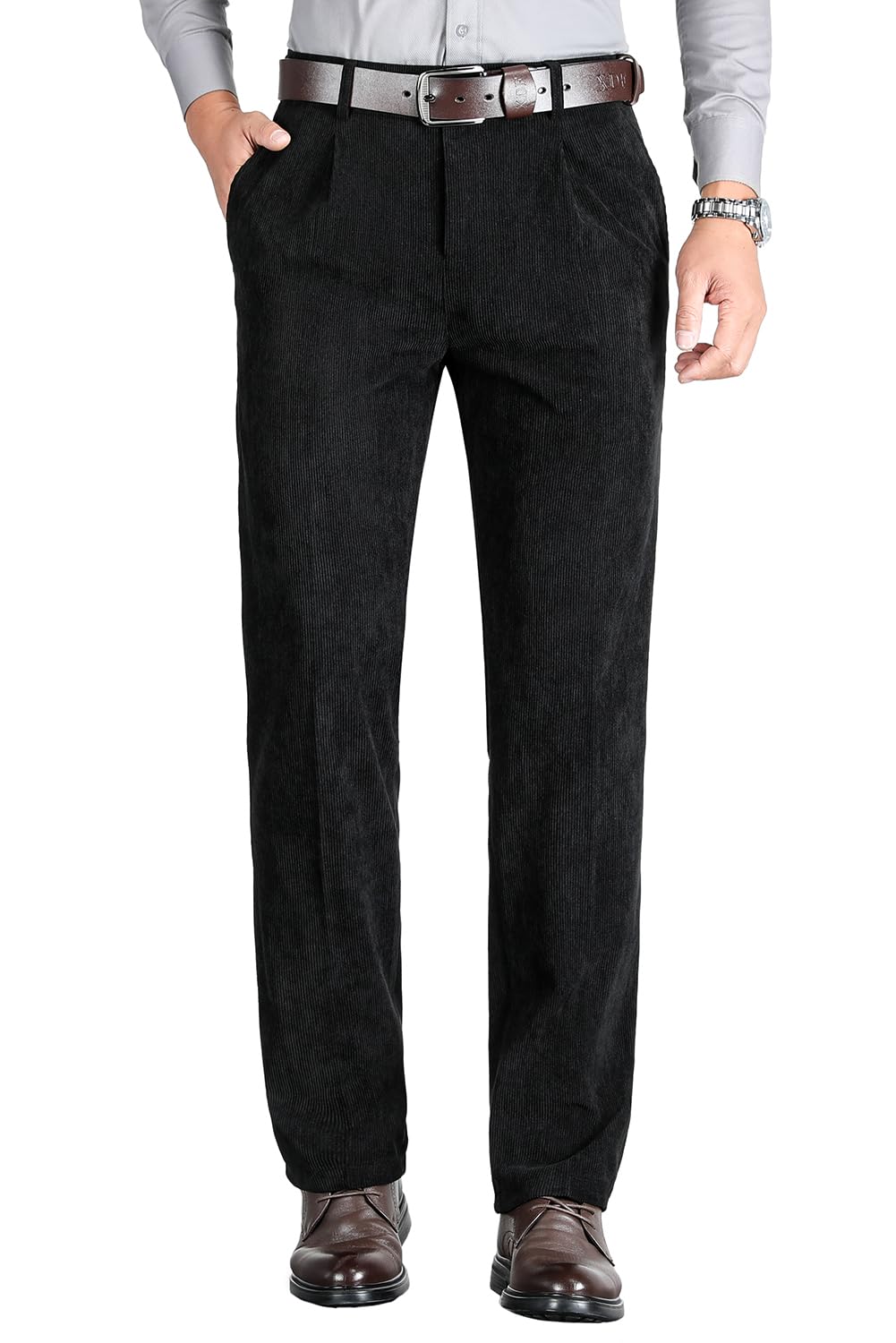 KTWOLEN Herren Cord Hose Freizeithose Klassischer Passform C
