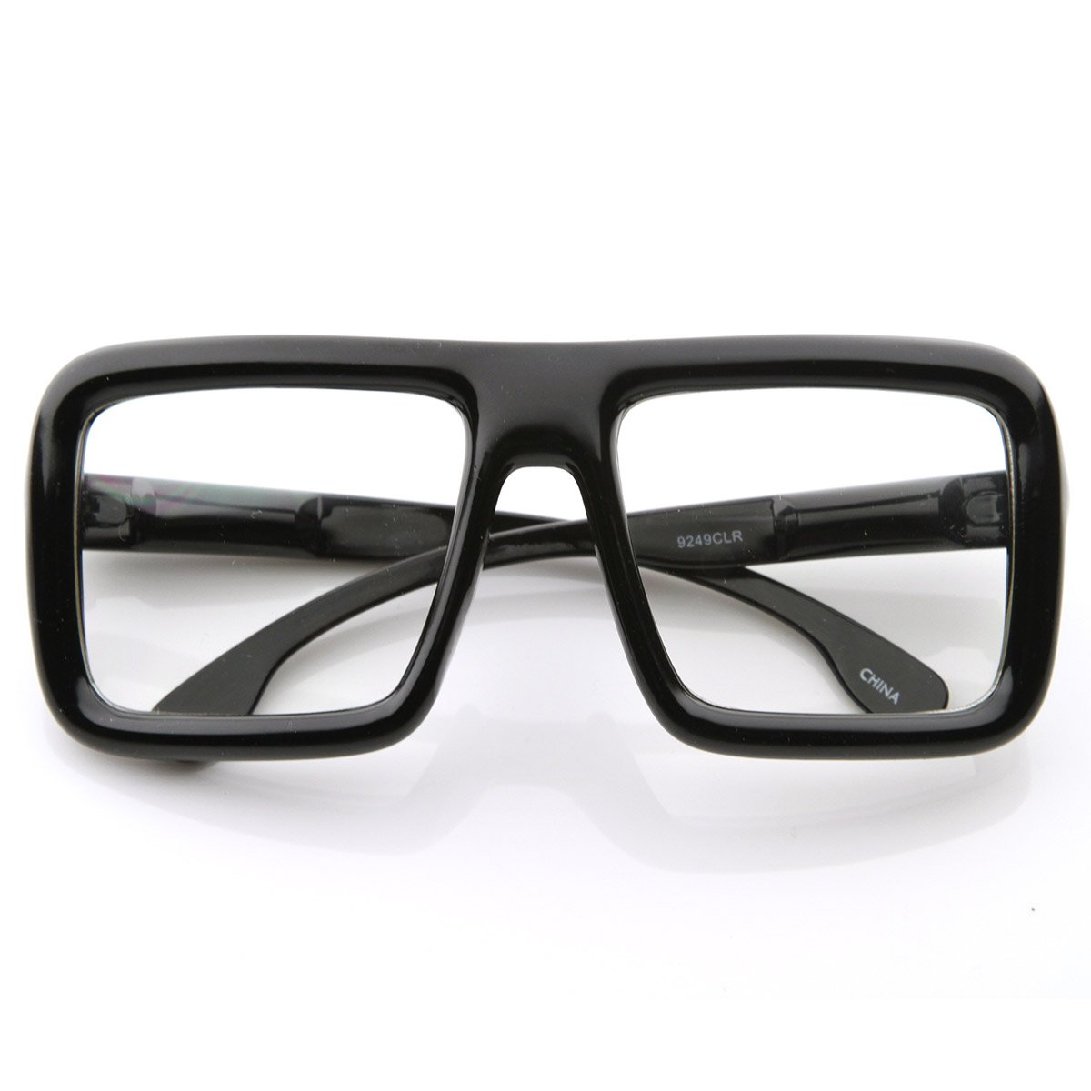 Large Retro Nerd Bold Thick Square Frame Clear Lens Glasses