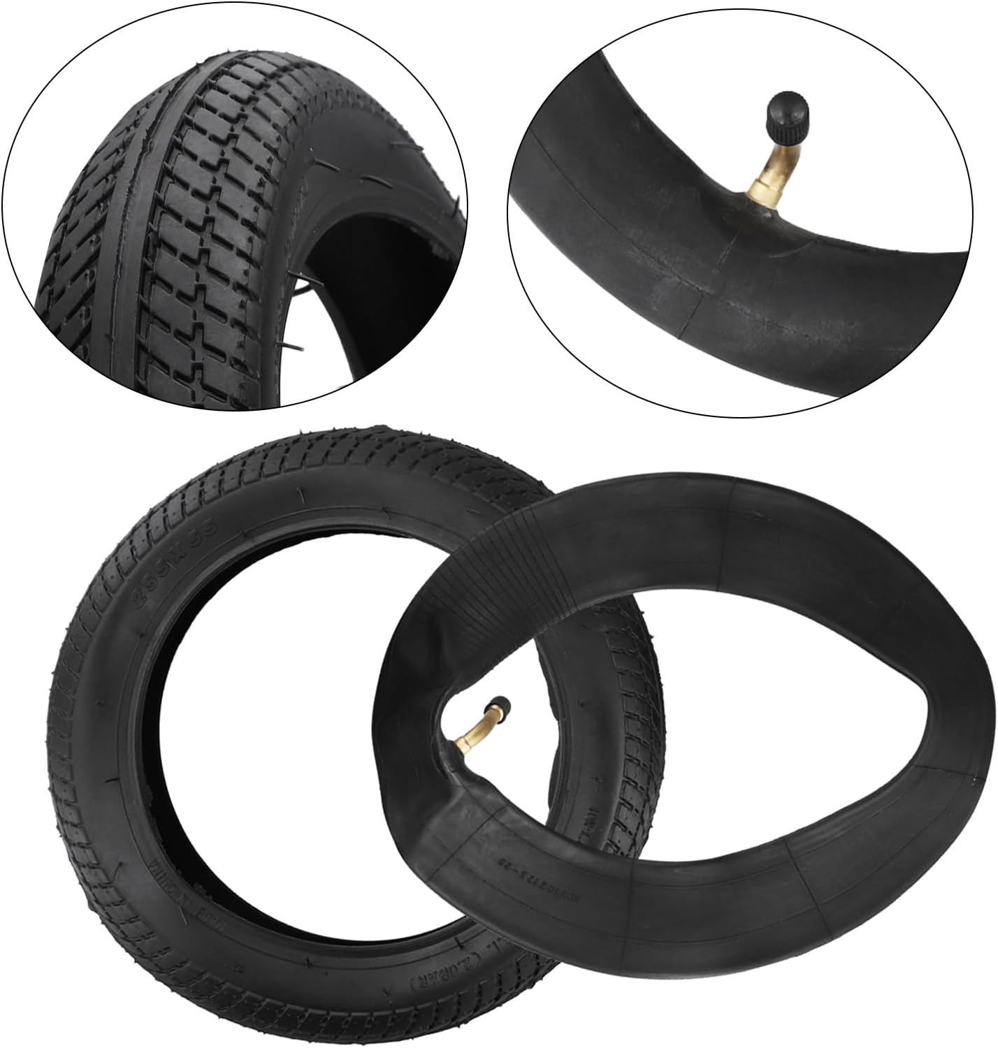 255x55 Replacement Tires & Inner Tubes for Children's Three-Wheel Scooters, Baby Push Stroller Accessories, Durable Rubber Material Inner Tube