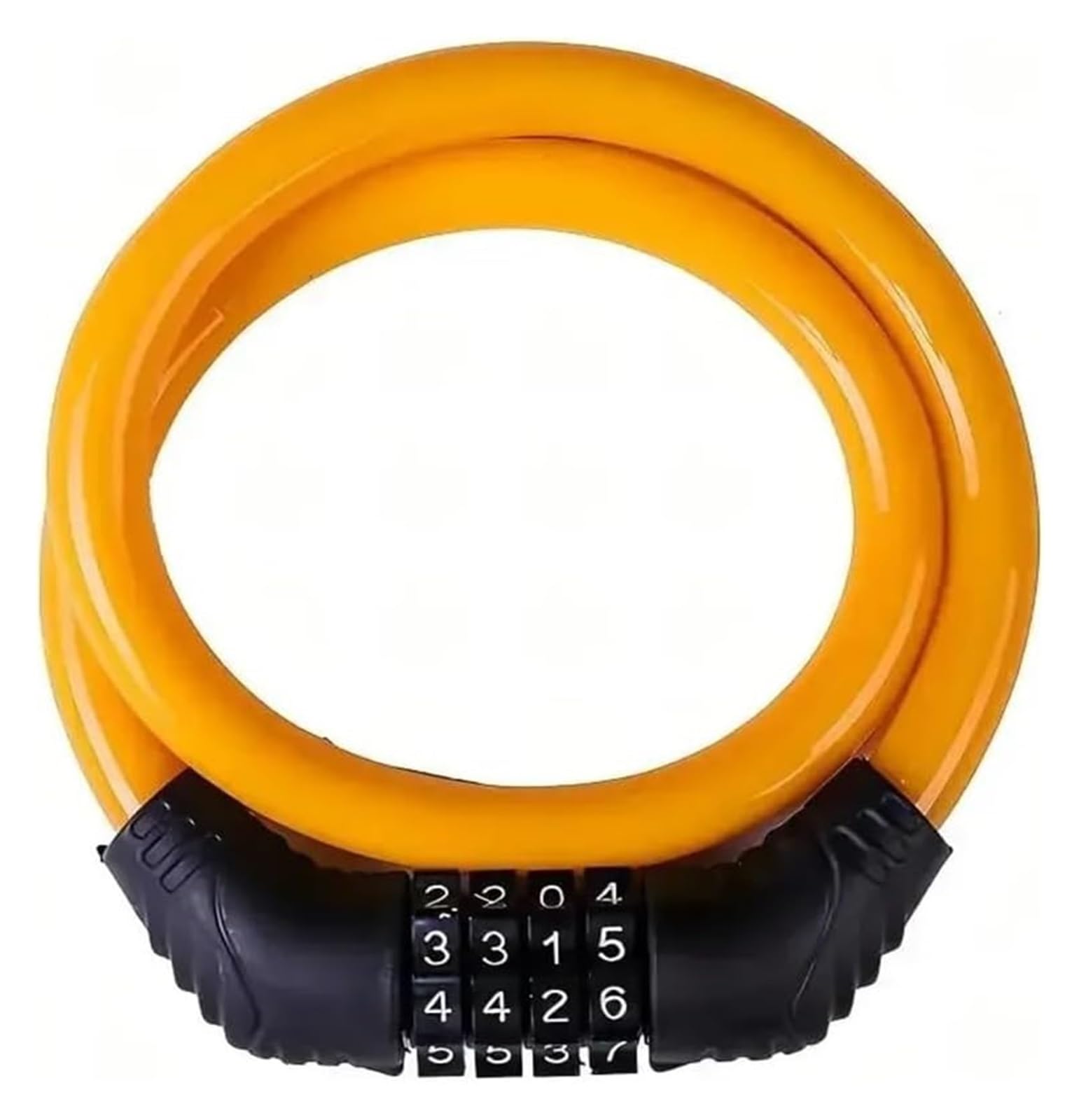 Giveduno Oranje Bicycle Lock, Combination Cable Lock 4-Digit Resettable Steel Pvc Coated Multicolor
