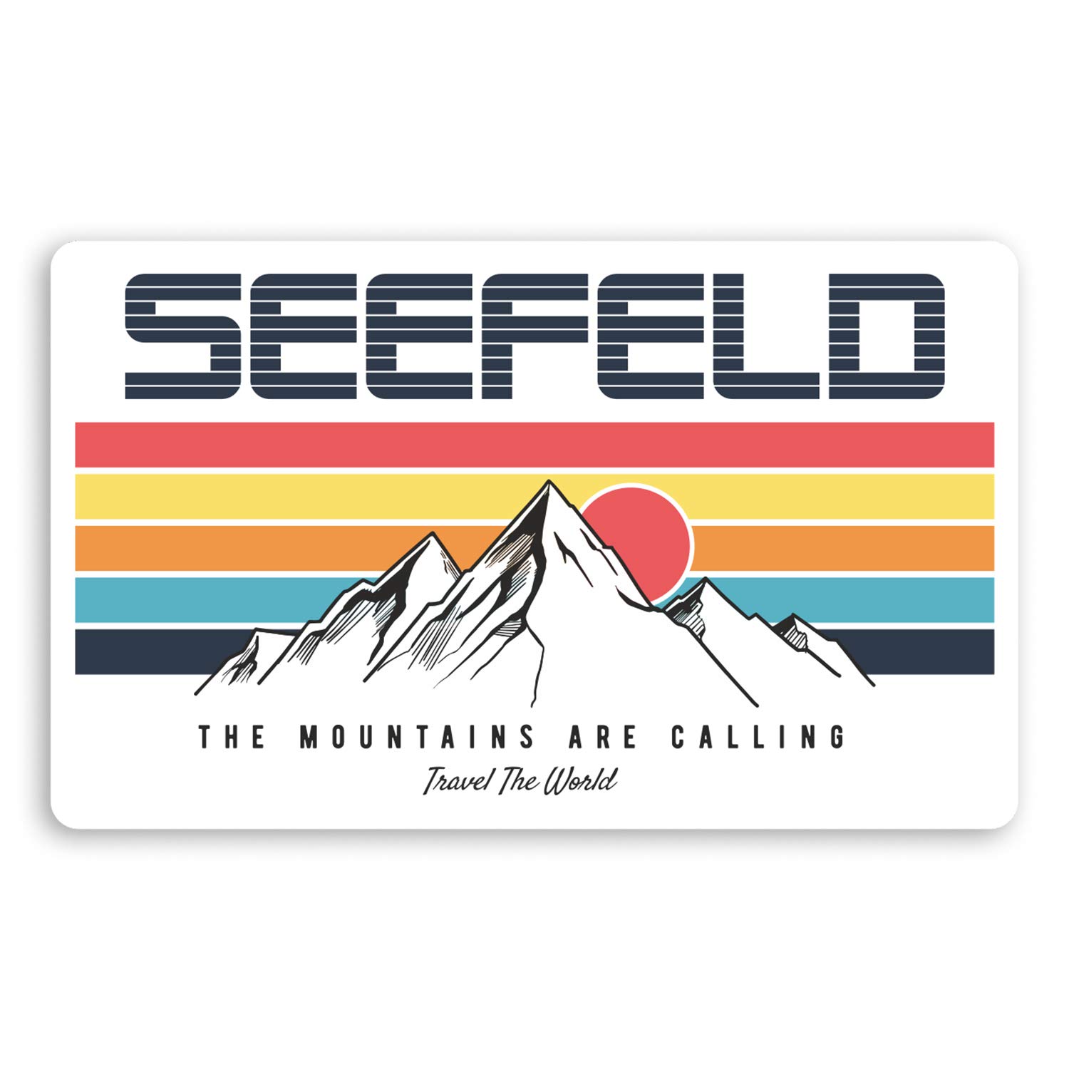 Destination Vinyl Ltd Multi 2 X 10Cm Seefeld Austria Vinyl Stickers Ski Snowboard Luggage Sticker #30341 (10Cm Wide)