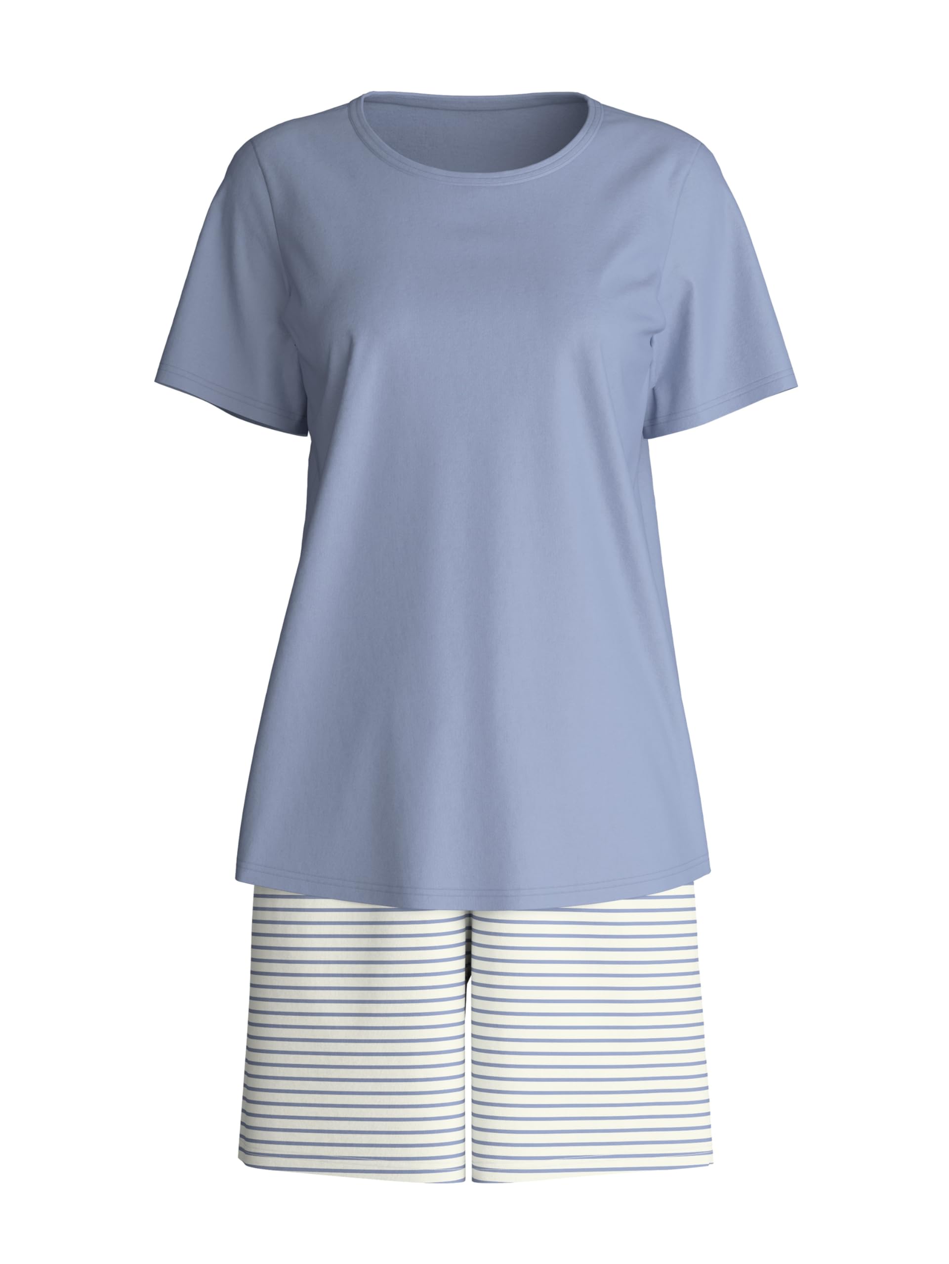 CALIDA Cotton Special Kurz-Pyjama Damen Aura Blue 40-42 | Schlafanzug, weich, pflegeleicht, elastischer Hosenbund